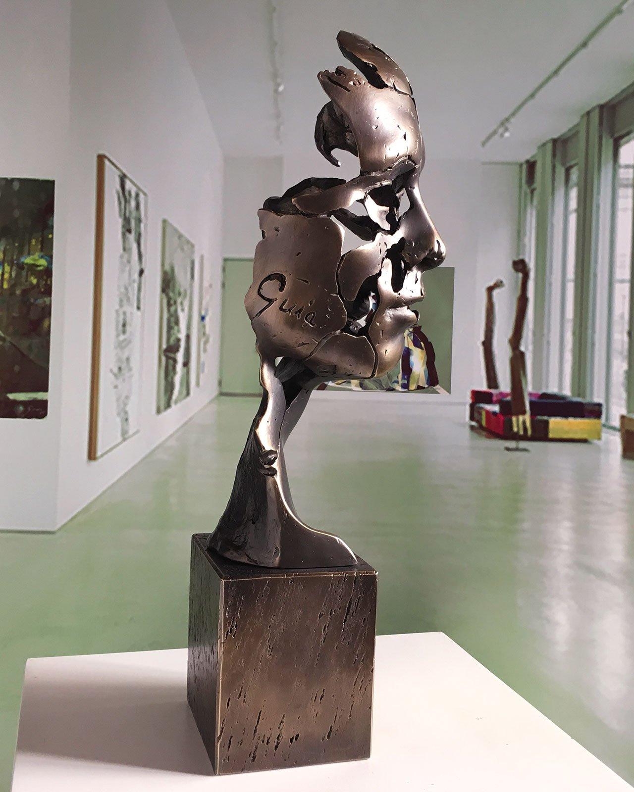 The man of the future - Miguel Guía Expressionist Bronze layer Sculpture For Sale 2