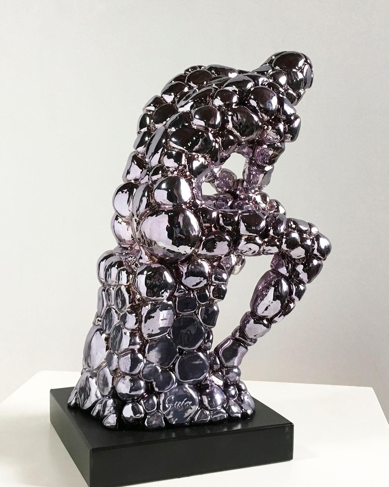 Thinker Rodin as an excuse Nickel - Miguel Guía, Pop Art, Nickel layer Sculpture 8
