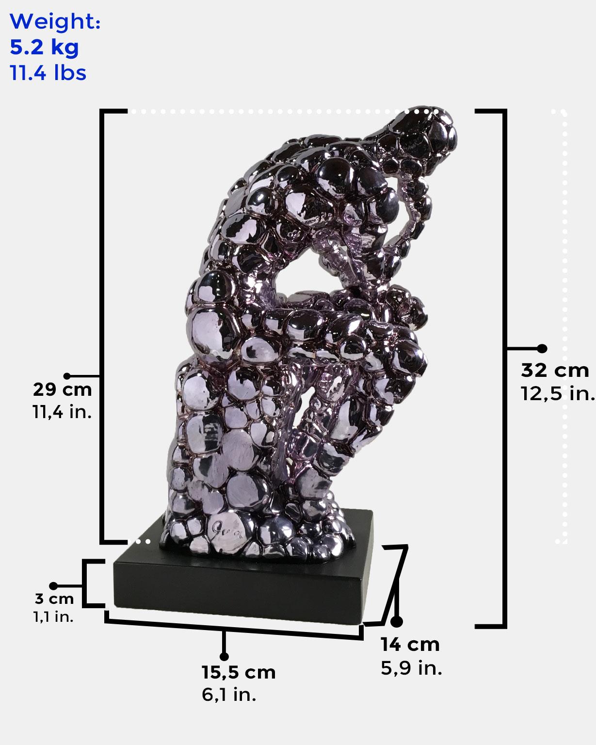Thinker Rodin as an excuse Nickel - Miguel Guía, Pop Art, Nickel layer Sculpture 1