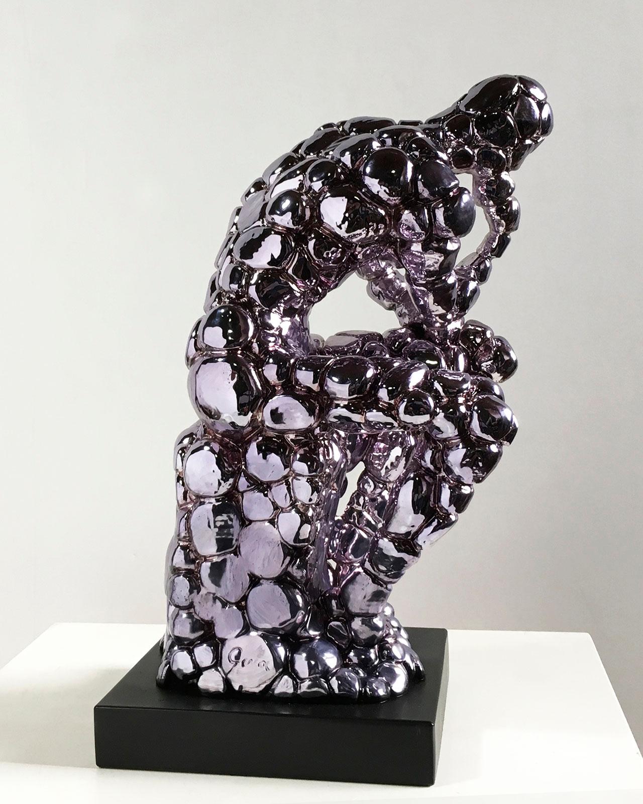 Thinker Rodin as an excuse Nickel - Miguel Guía, Pop Art, Nickel layer Sculpture 4