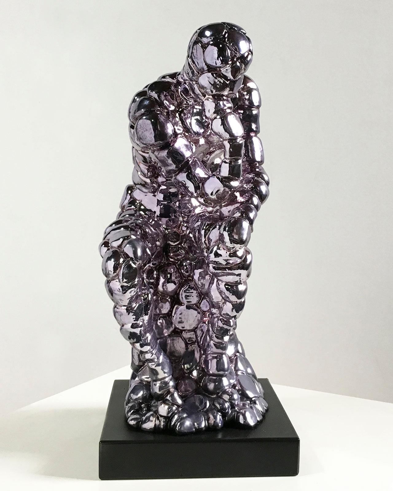 Thinker Rodin as an excuse Nickel - Miguel Guía, Pop Art, Nickel layer Sculpture 6