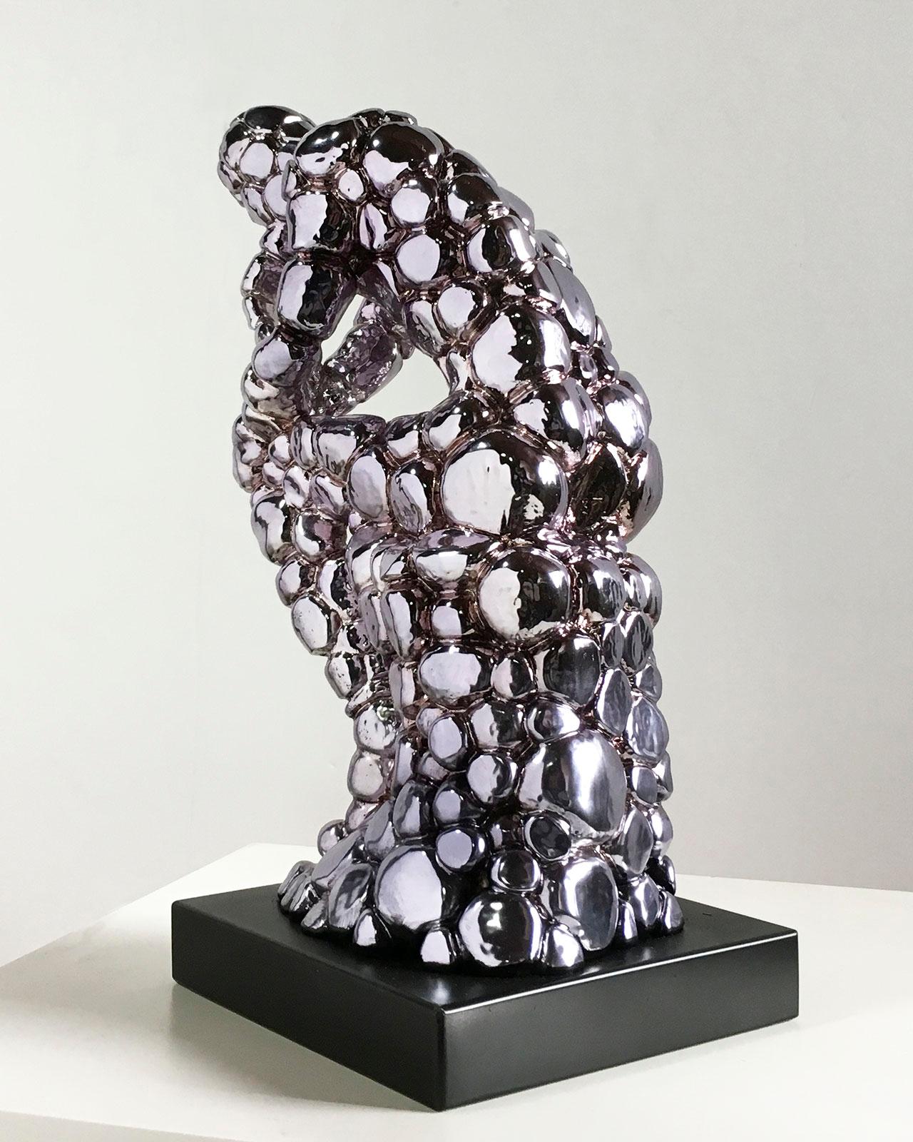 Thinker Rodin as an excuse Nickel - Miguel Guía, Pop Art, Nickel layer Sculpture 7