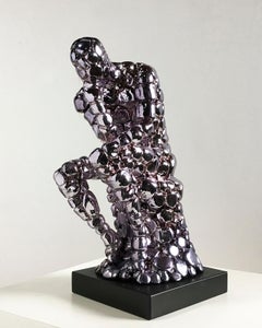 Thinker Rodin as an excuse Nickel - Miguel Guía, Pop Art, Nickel layer Sculpture