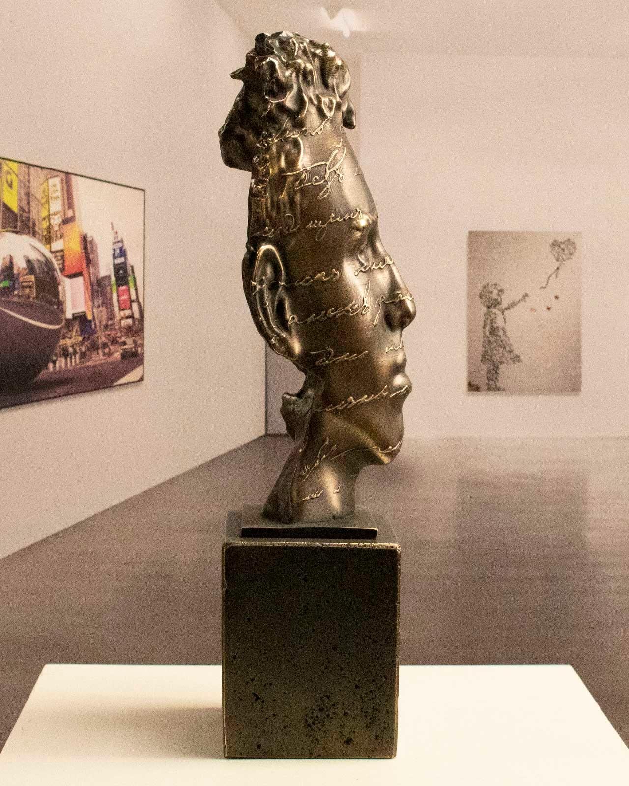 We are Literature bronce - Miguel Guía Surrealist Bronze layer Sculpture For Sale 4