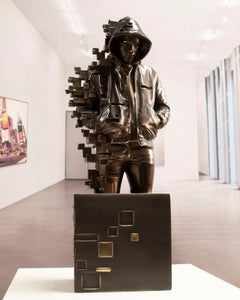 Young Pixelated - Miguel Guia Modern Bronze layer Sculpture
