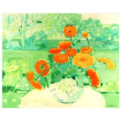 The Worries, Still Life In The Landscape Oil On canvas
