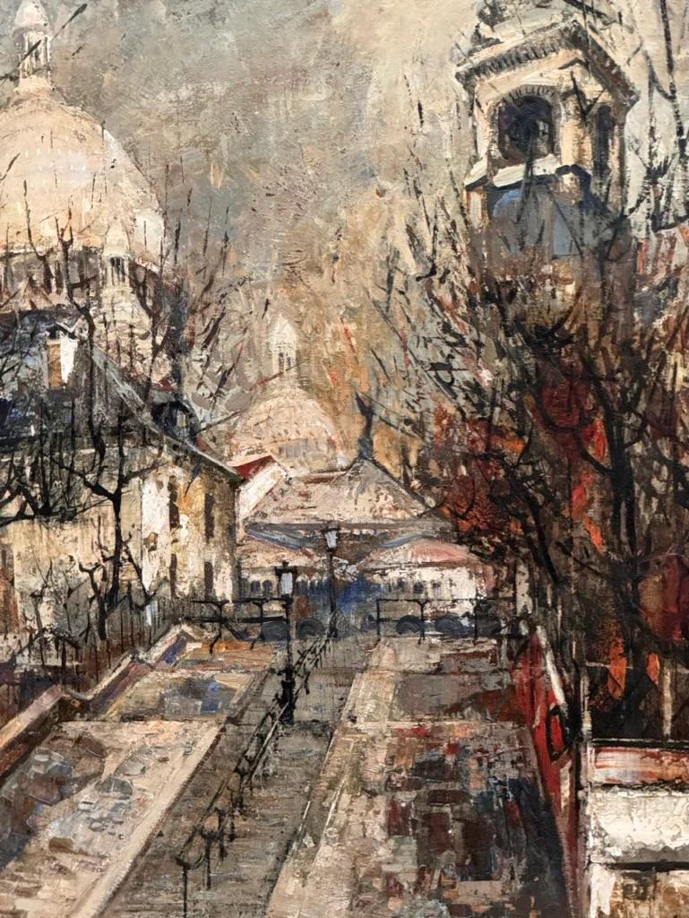 Miguel Llabres (Spanish, 1930-1983) Sacre-Coeur, Paris oil on canvas In Good Condition For Sale In Charlottesville, VA
