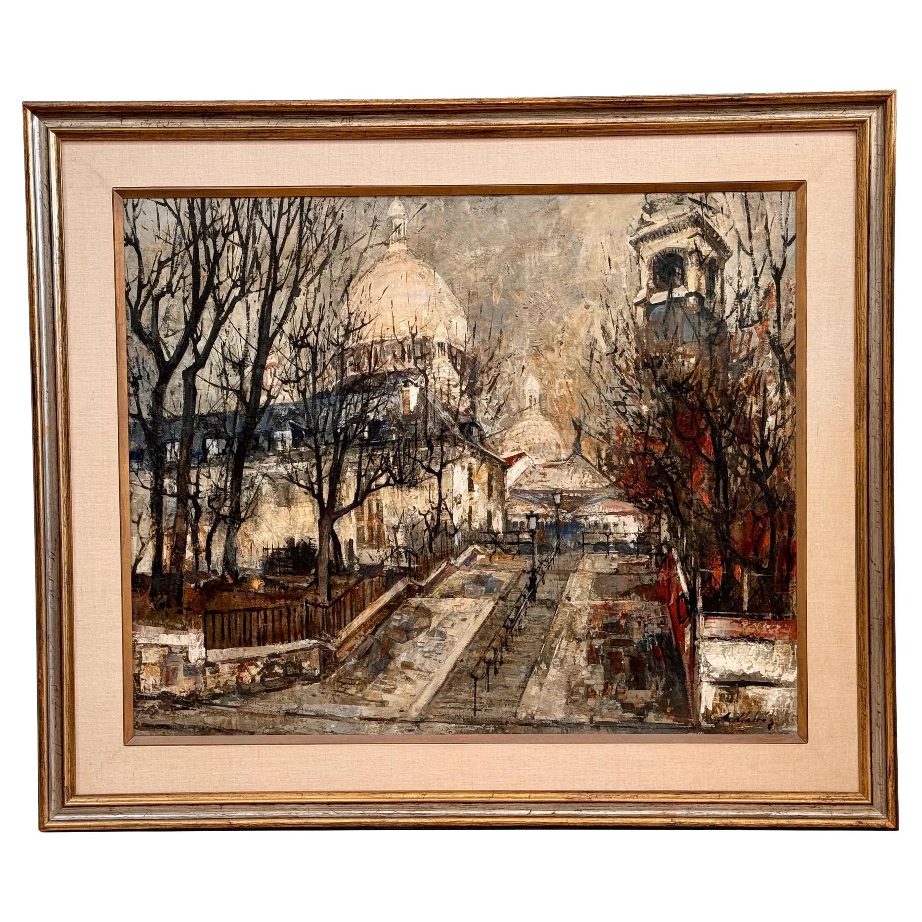 Miguel Llabres (Spanish, 1930-1983) Sacre-Coeur, Paris oil on canvas For Sale