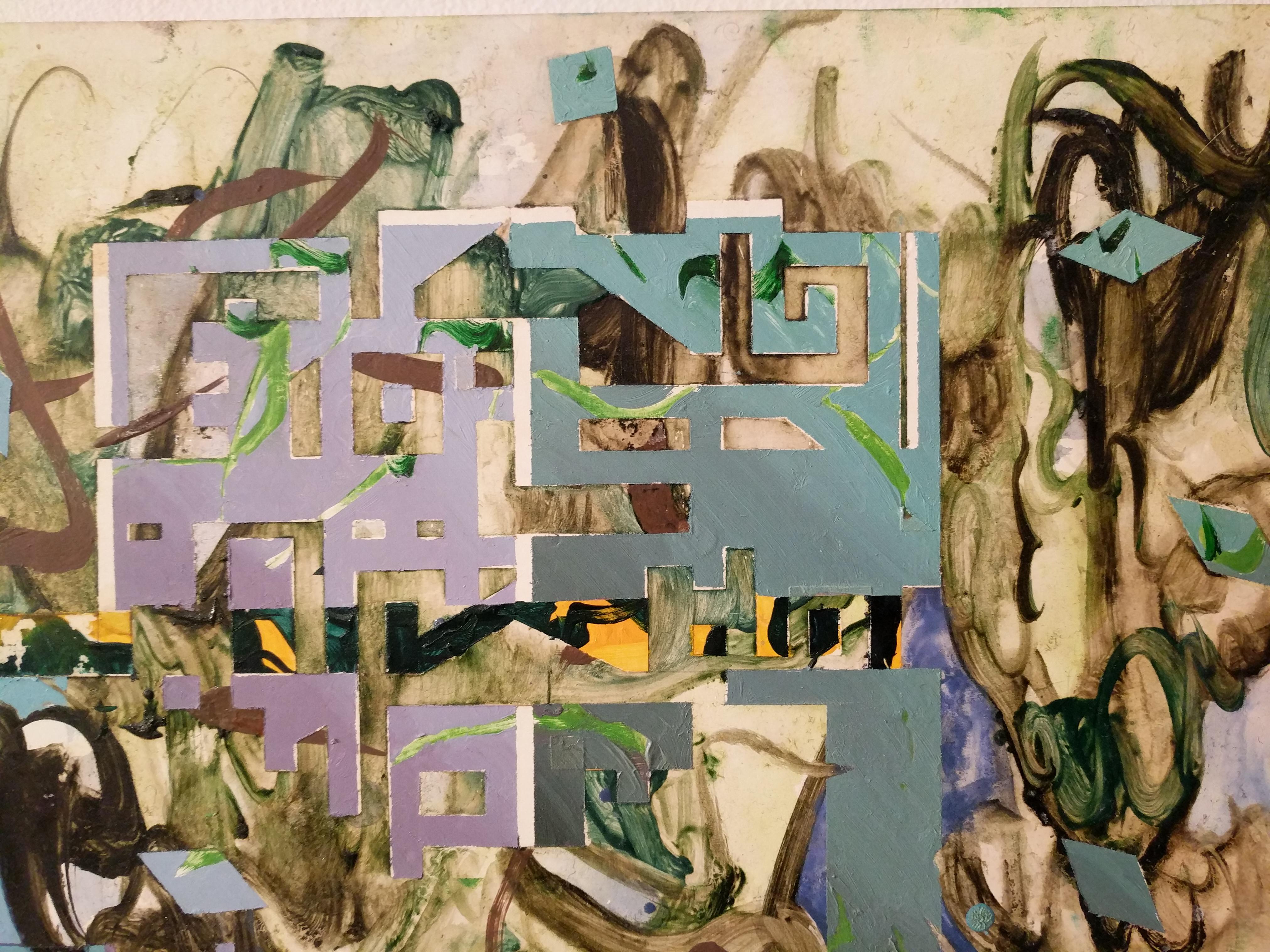 Abstraktes abstraktes Gemälde auf Holz - Der Knoten (2) im Angebot 8