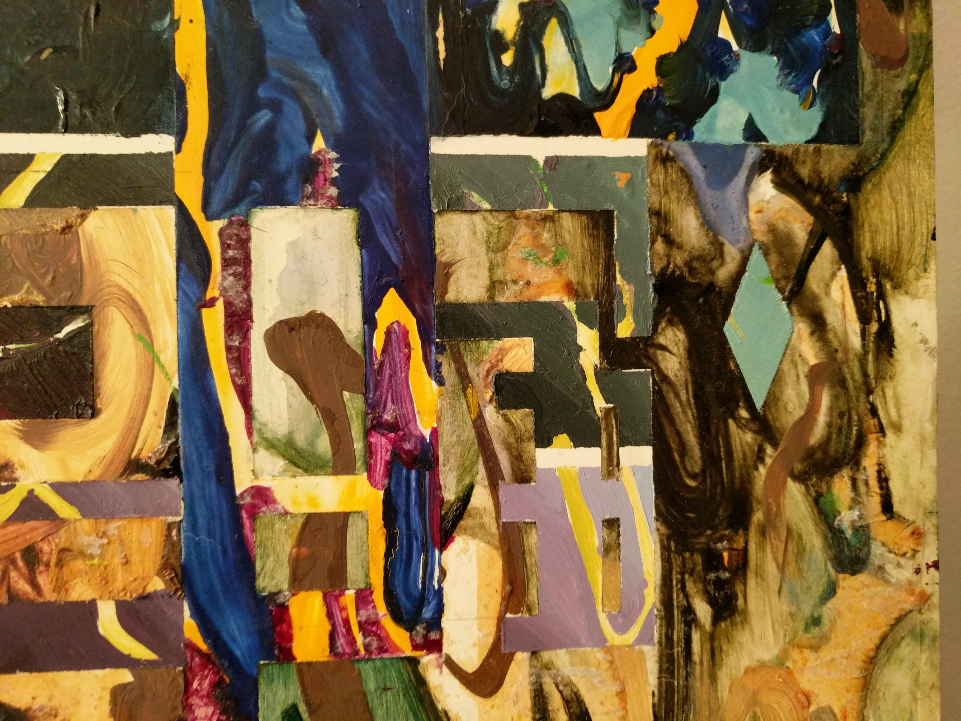 Abstraktes abstraktes Gemälde auf Holz - Der Knoten (2) im Angebot 10