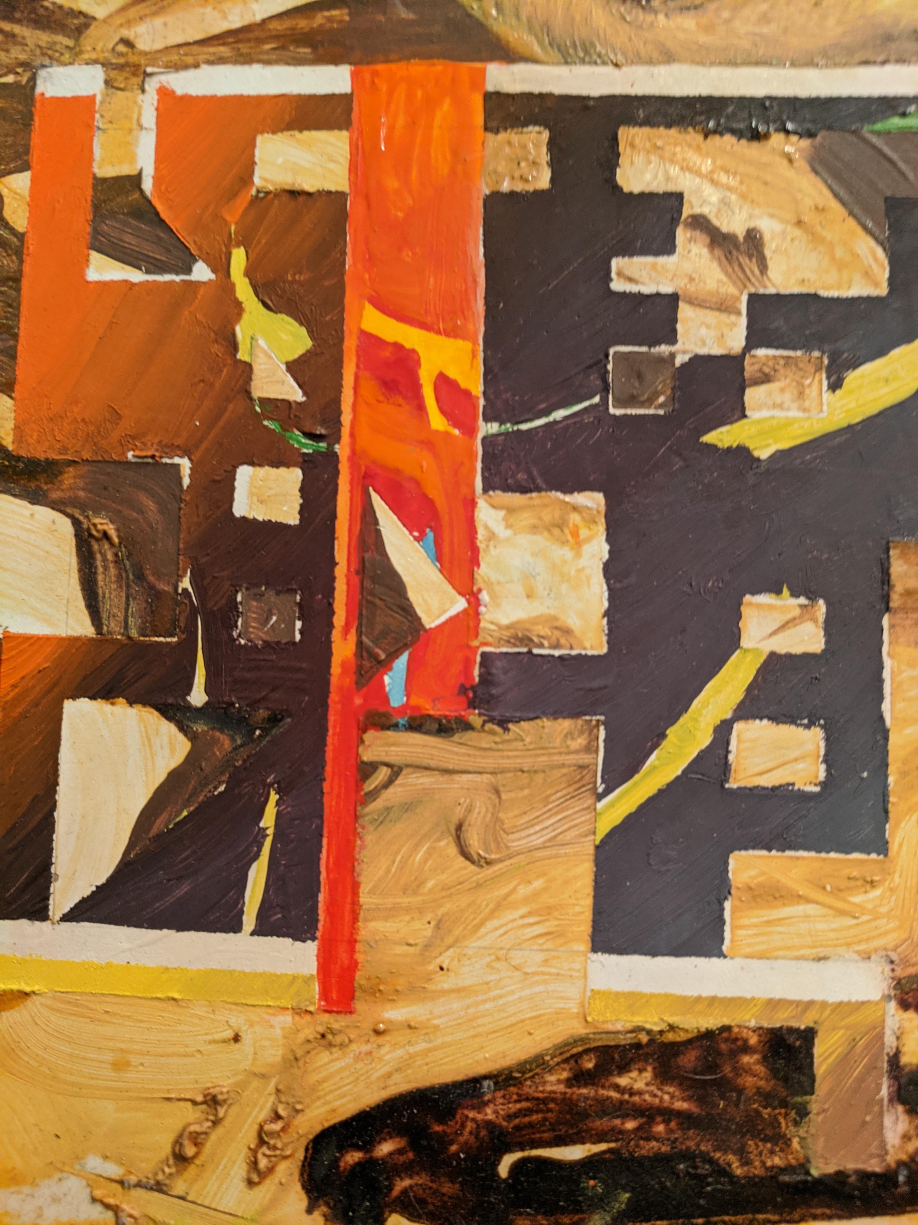Abstraktes abstraktes Gemälde auf Holz - Der Knoten (2) im Angebot 13