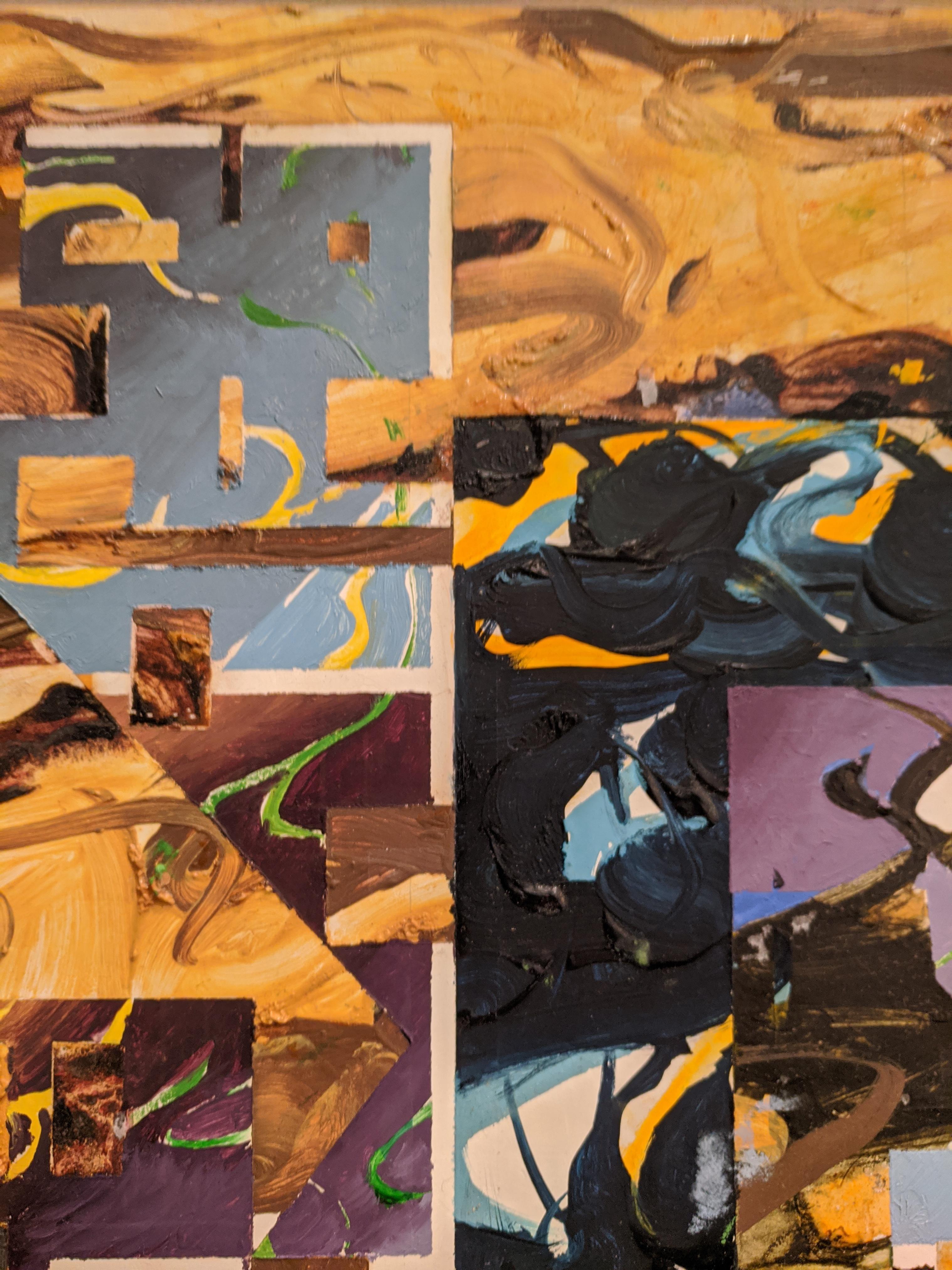 Abstraktes abstraktes Gemälde auf Holz - Der Knoten (2) im Angebot 1