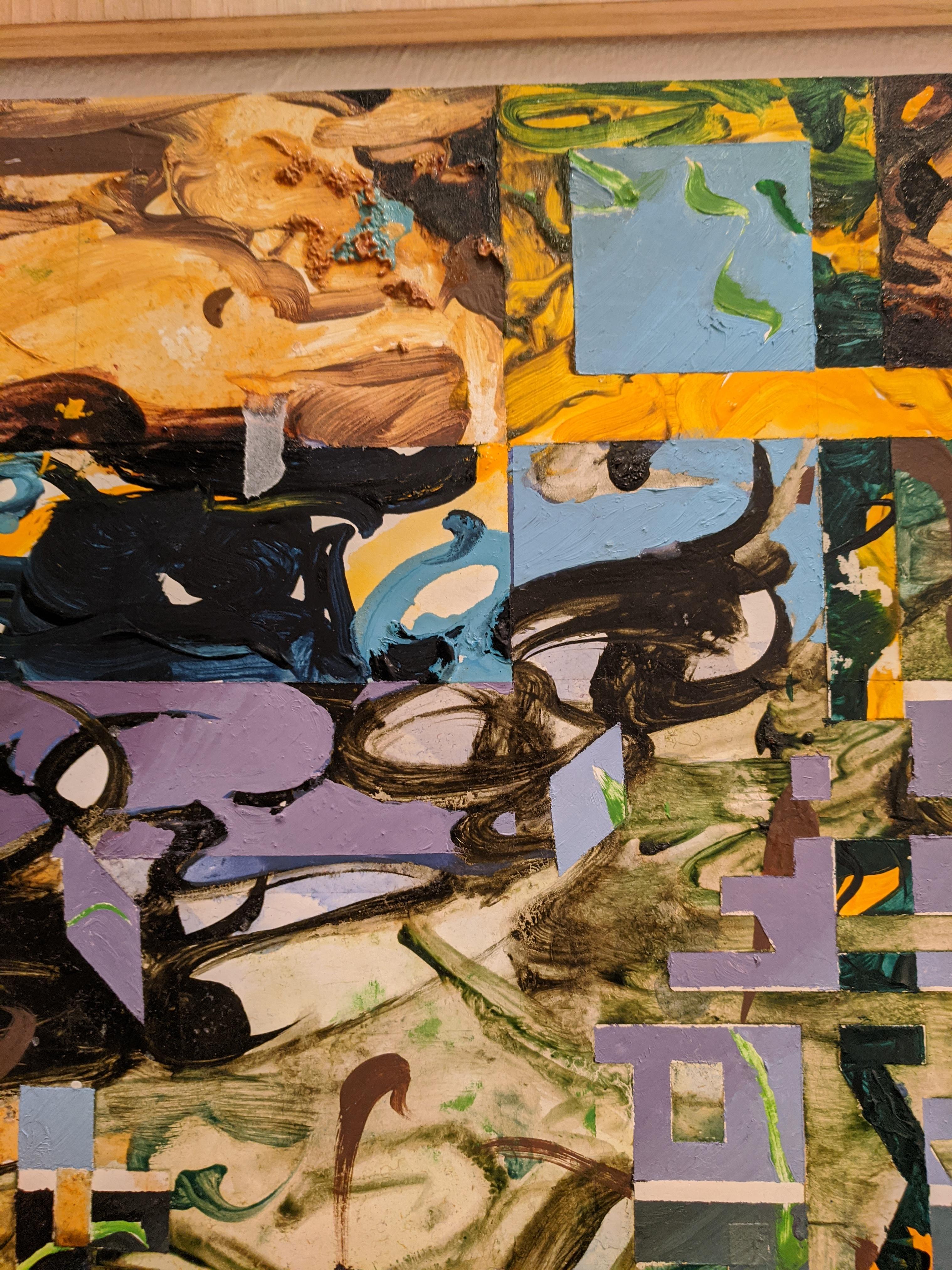 Abstraktes abstraktes Gemälde auf Holz - Der Knoten (2) im Angebot 2