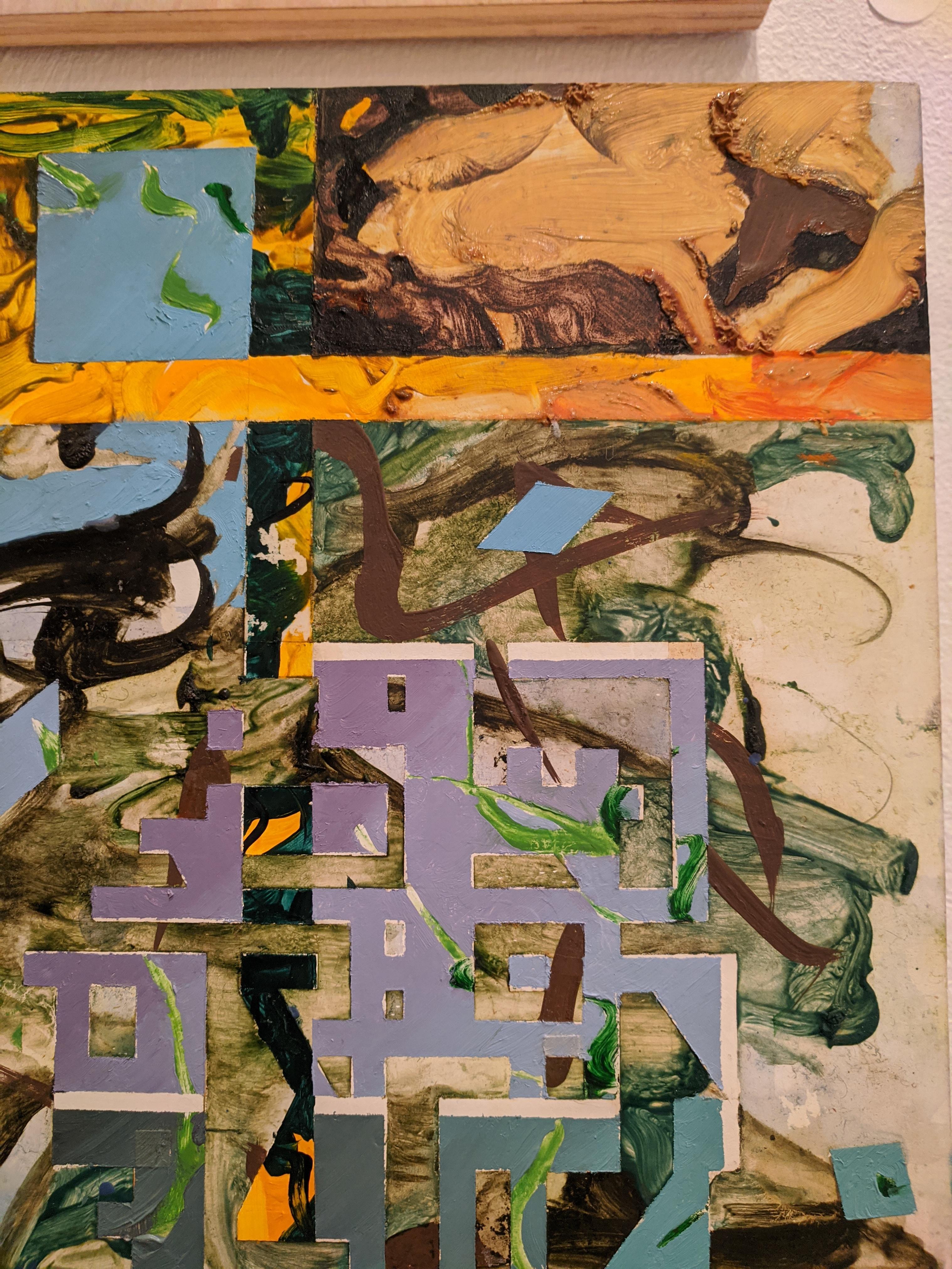 Abstraktes abstraktes Gemälde auf Holz - Der Knoten (2) im Angebot 3