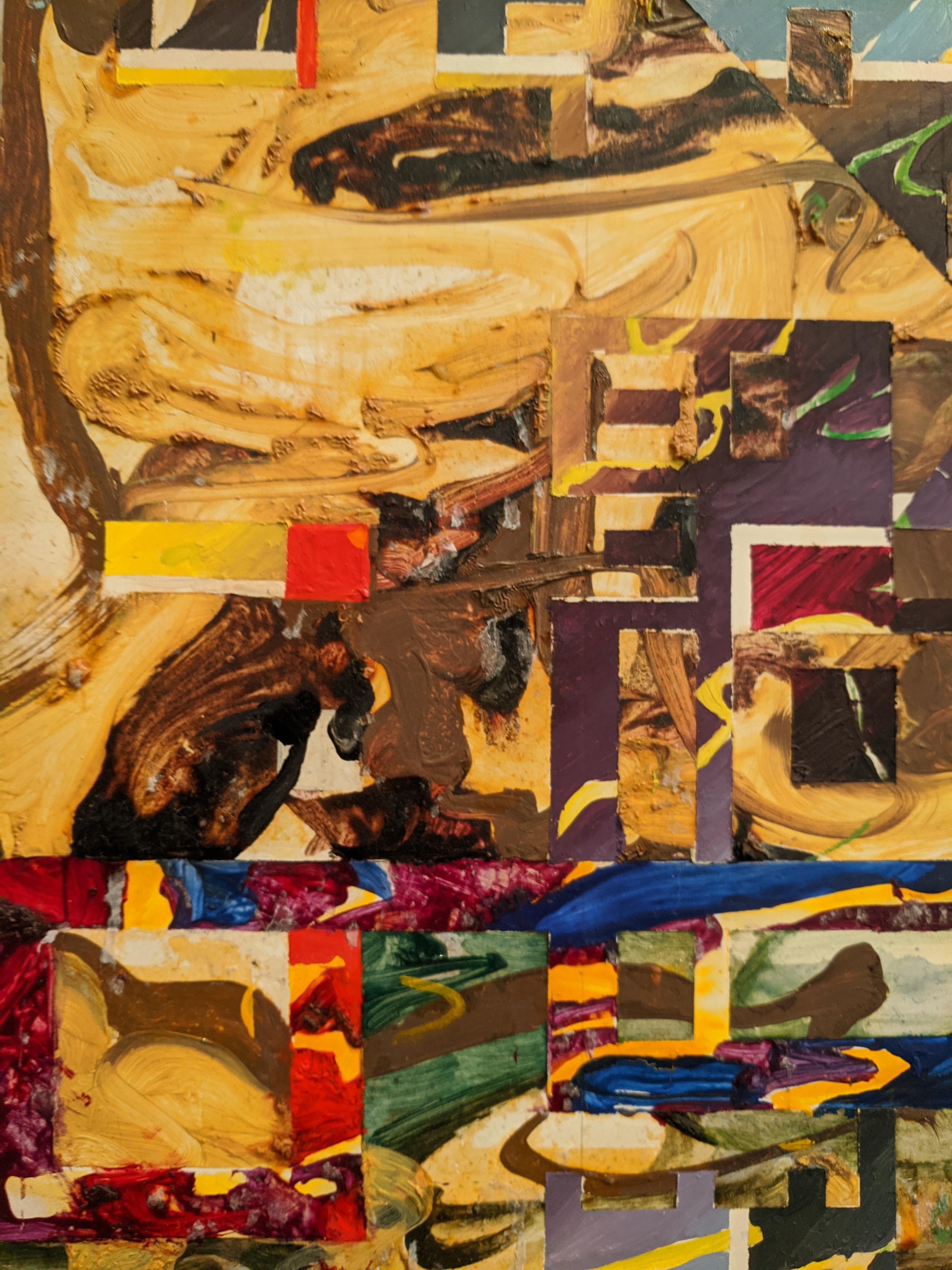 Abstraktes abstraktes Gemälde auf Holz - Der Knoten (2) im Angebot 4