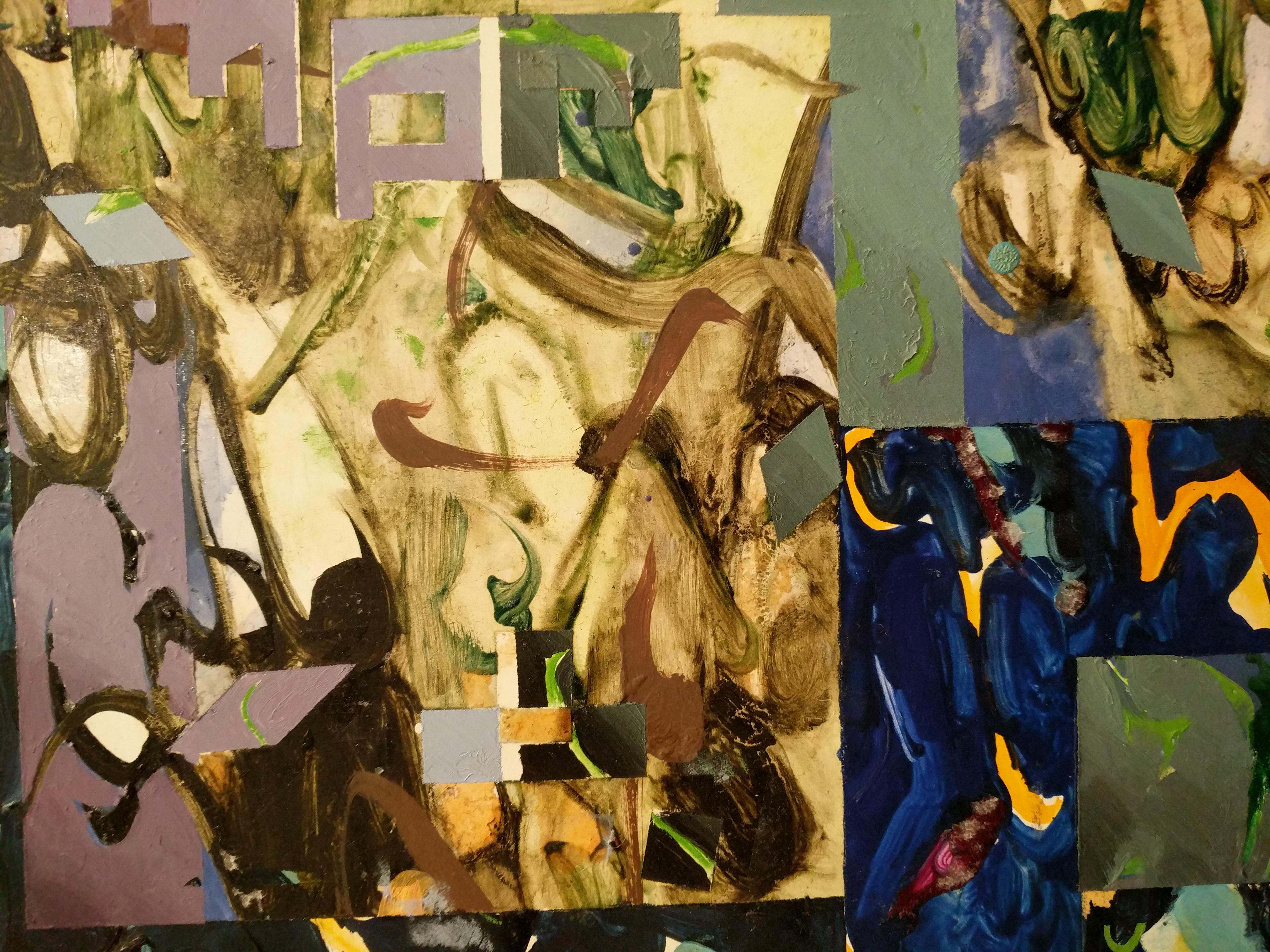 Pittura astratta su Wood - Il nodo (2) in vendita 5