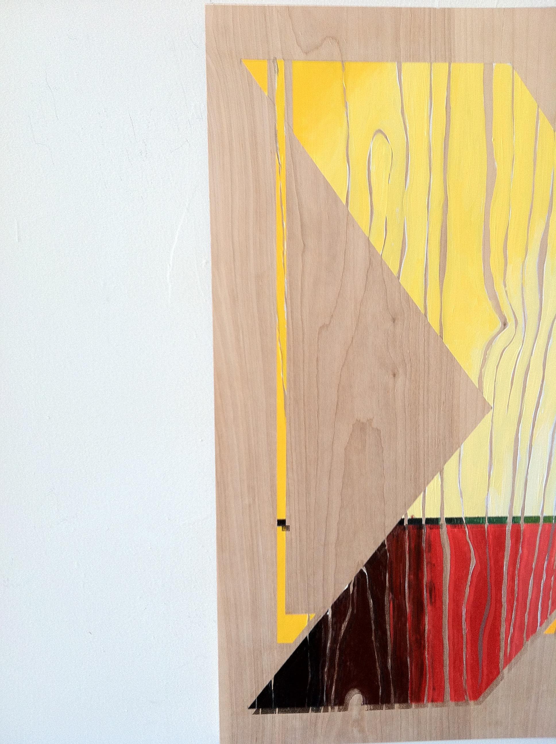Pop-Art-Gemälde – scharfe Kurve (Middle) (Braun), Landscape Painting, von Miguel Martinez- Riddle