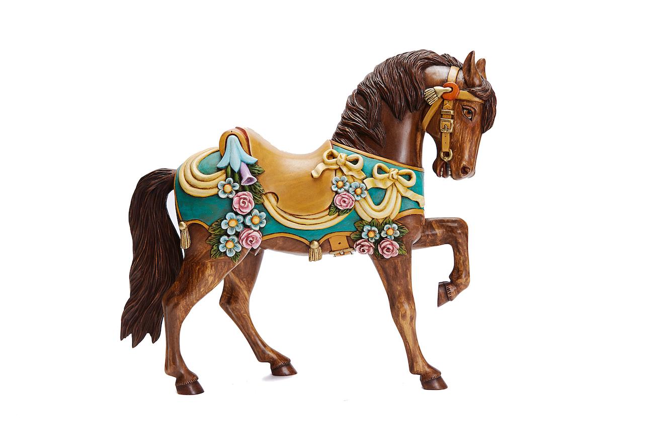 Miguel Martinez Figurative Sculpture – Caballo Carrusell / Carousell Pferd – mexikanische Volkskunst  Kaktus Fine Art