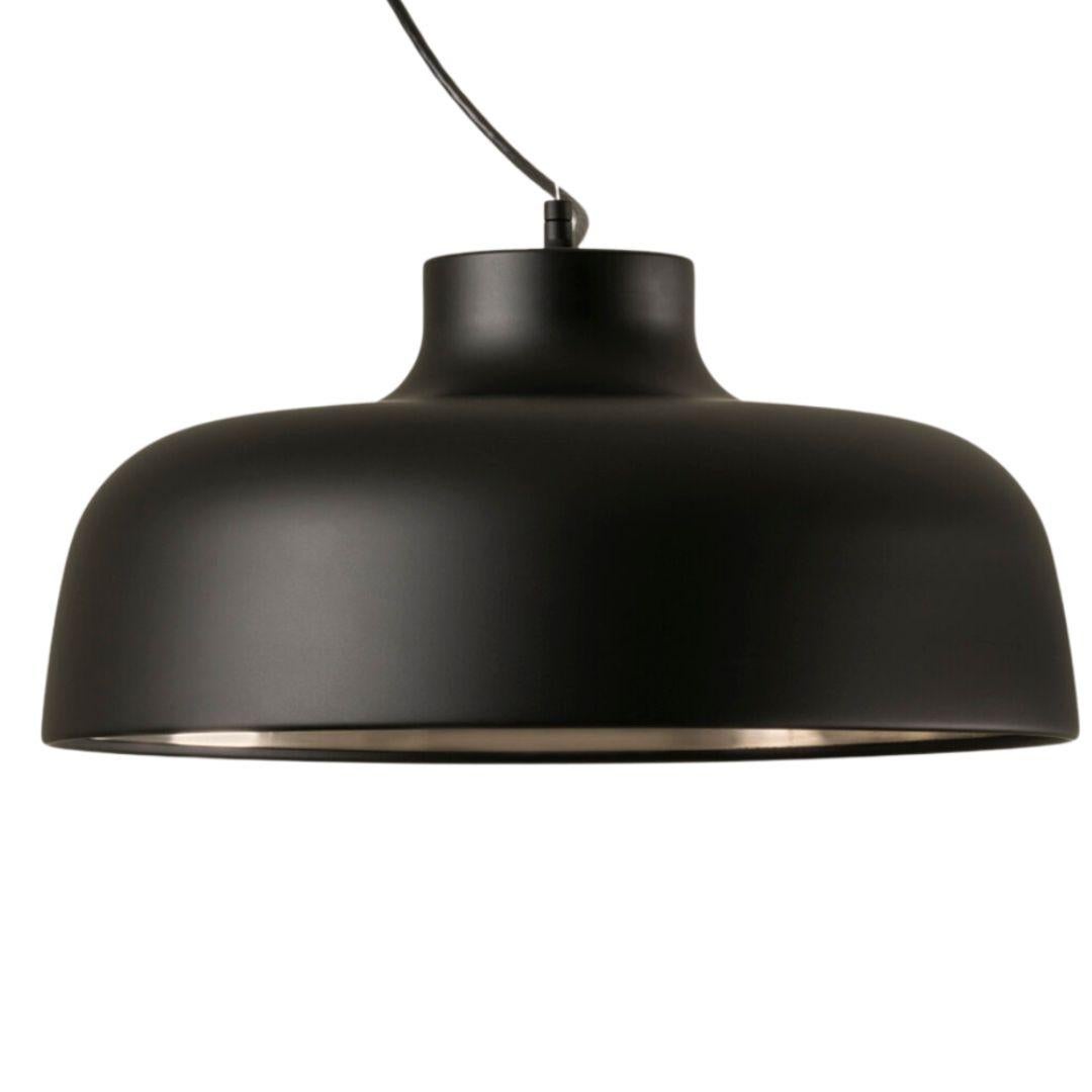 Mid-Century Modern Miguel Milá 'M68' Pendant Lamp in Black Aluminum for Santa & Cole For Sale