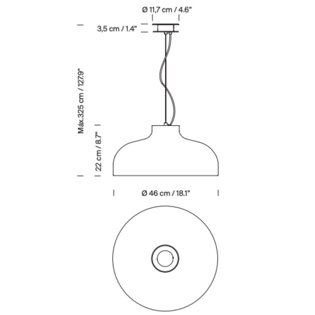 Espagnol Lampe suspendue Miguel Milá ''M68'' en aluminium noir pour Santa & Cole en vente