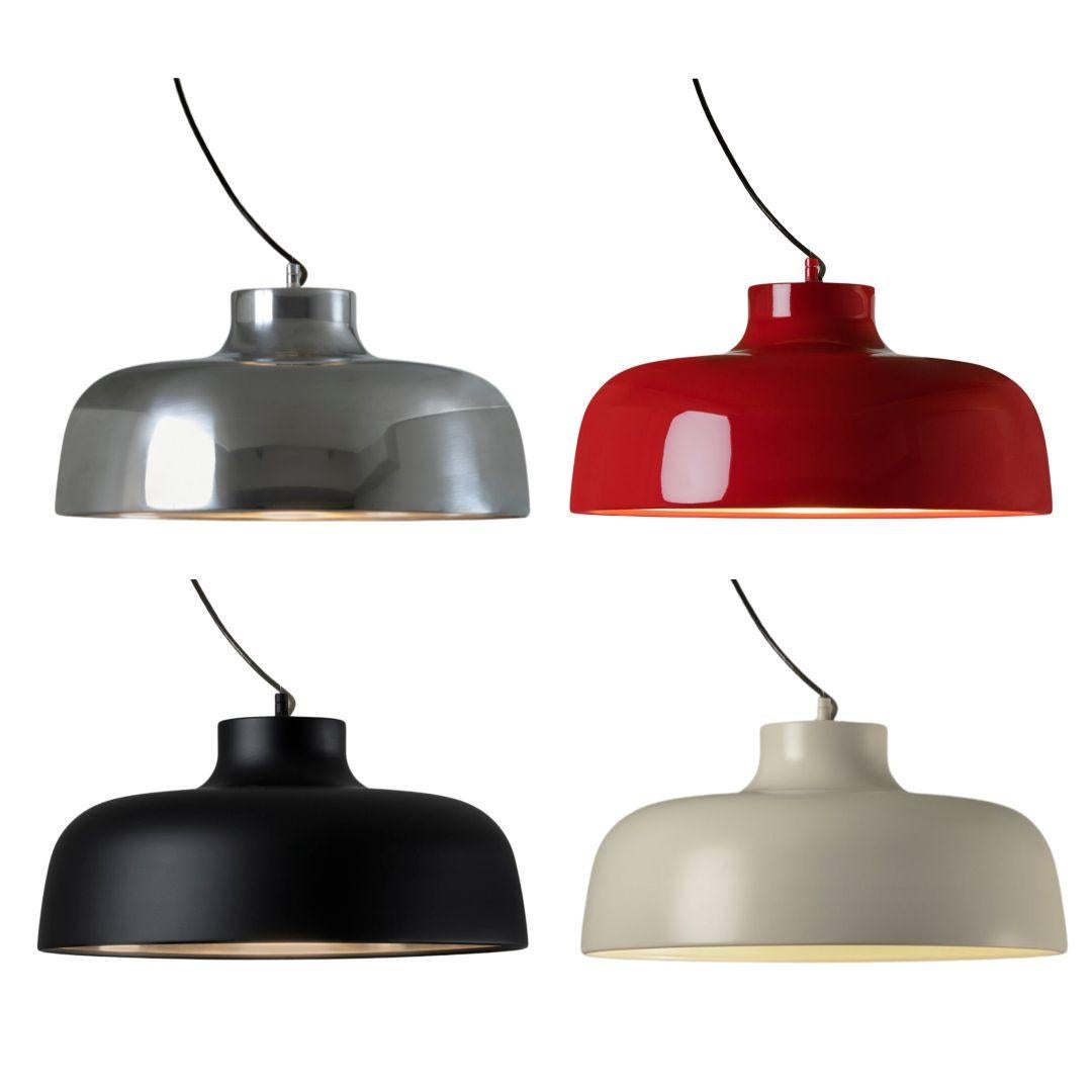Spanish Miguel Milá 'M68' Pendant Lamp in Red Aluminum for Santa & Cole For Sale
