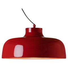 Lampe pendante Miguel Milá ''M68'' en aluminium rouge pour Santa & Cole