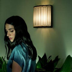 Miguel Mila 'Stadium' Wall Lamp in Glass and Metal for Santa & Cole