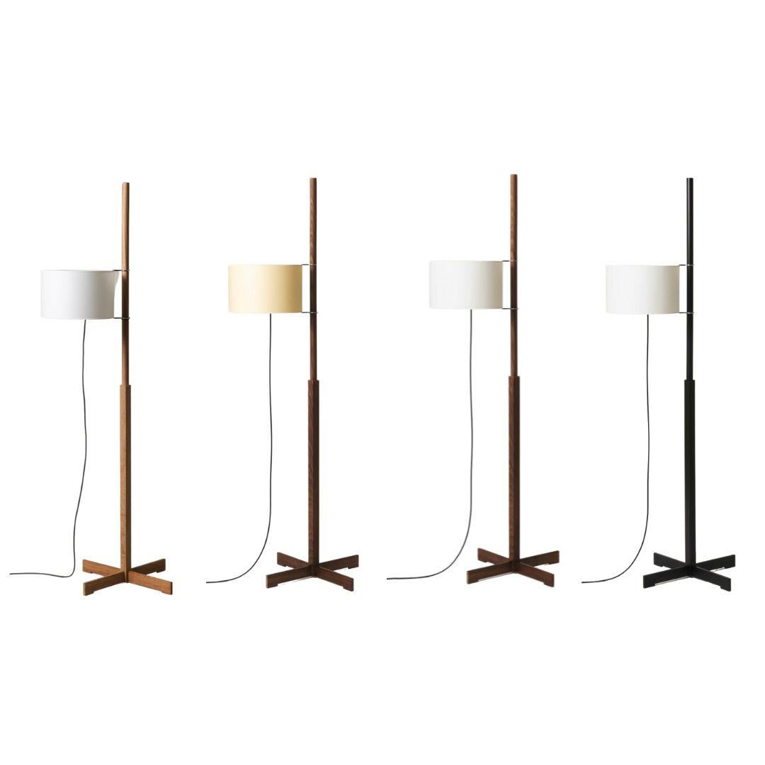 Contemporary Miguel Milá 'Tmm' Floor Lamp in Beech Wood and White Parchment for Santa & Cole For Sale
