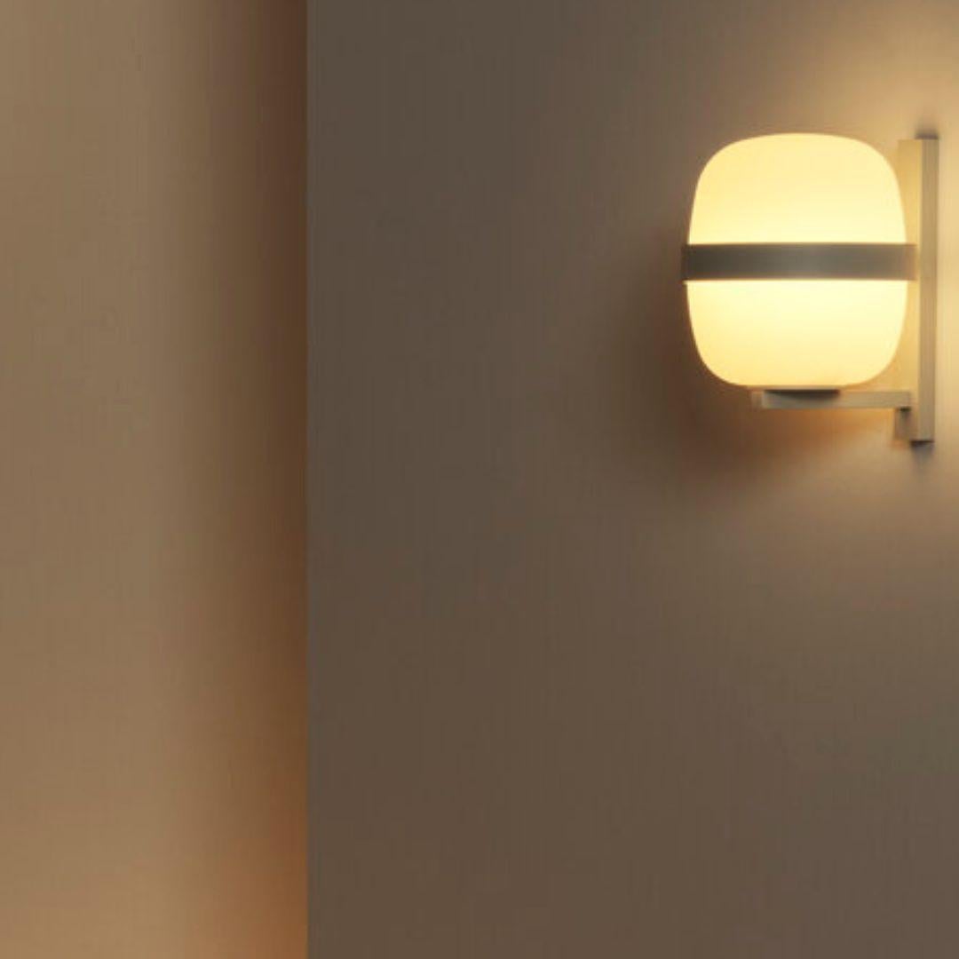 Miguel Milá 'Wally Cestita' Wall Lamp in Opal Glass and Black for Santa & Cole For Sale 3