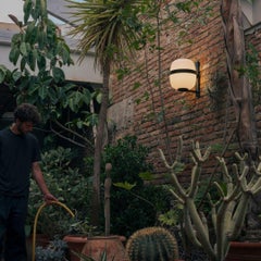 Miguel Milá 'Wally Cestita' Wall Lamp in Opal Glass and Black for Santa & Cole