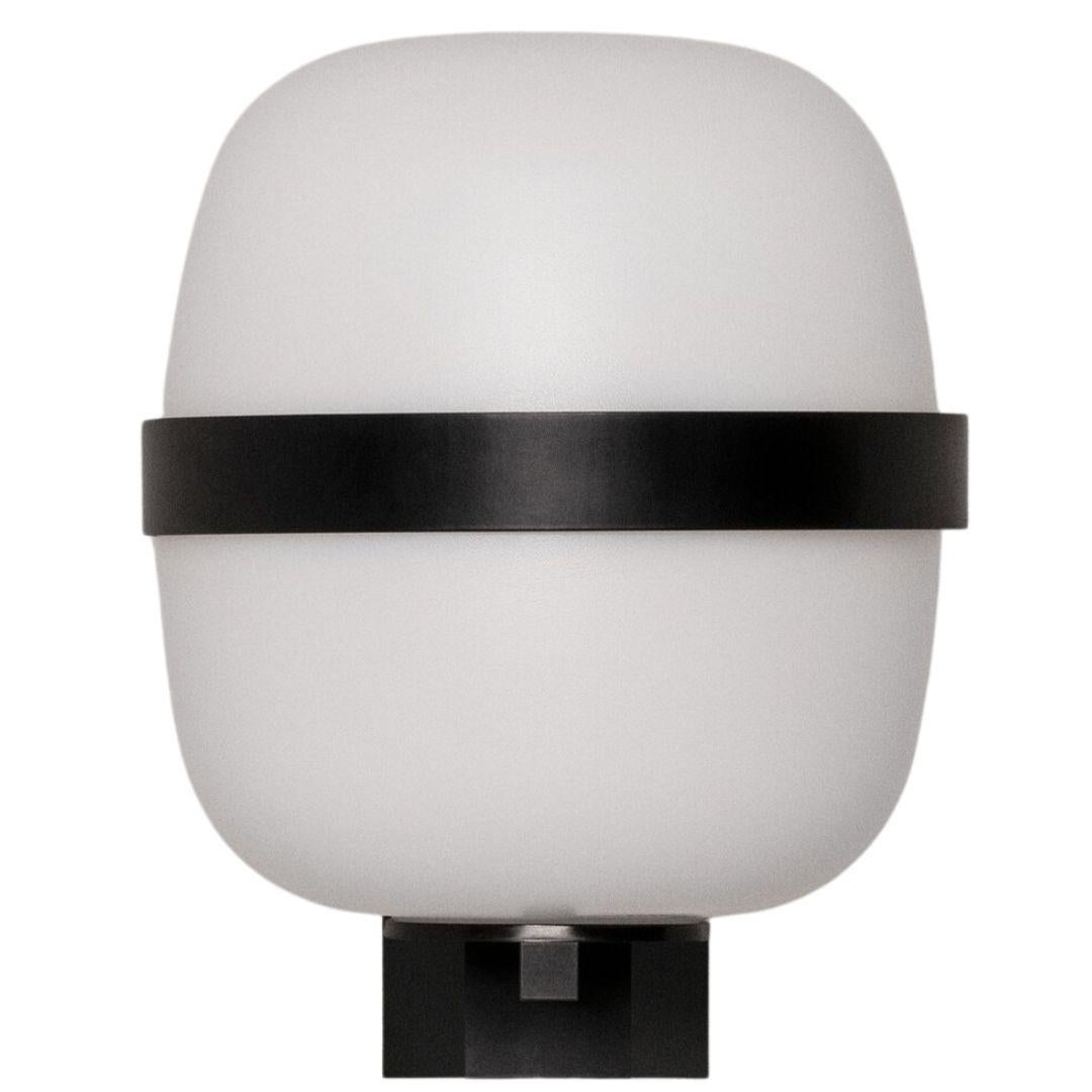 Spanish Miguel Milá 'Wally Cestita' Wall Lamp in Opal Glass and Black for Santa & Cole For Sale
