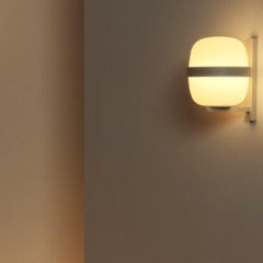 Miguel Milá 'Wally Cestita' Wall Lamp in Opal Glass and White for Santa & Cole