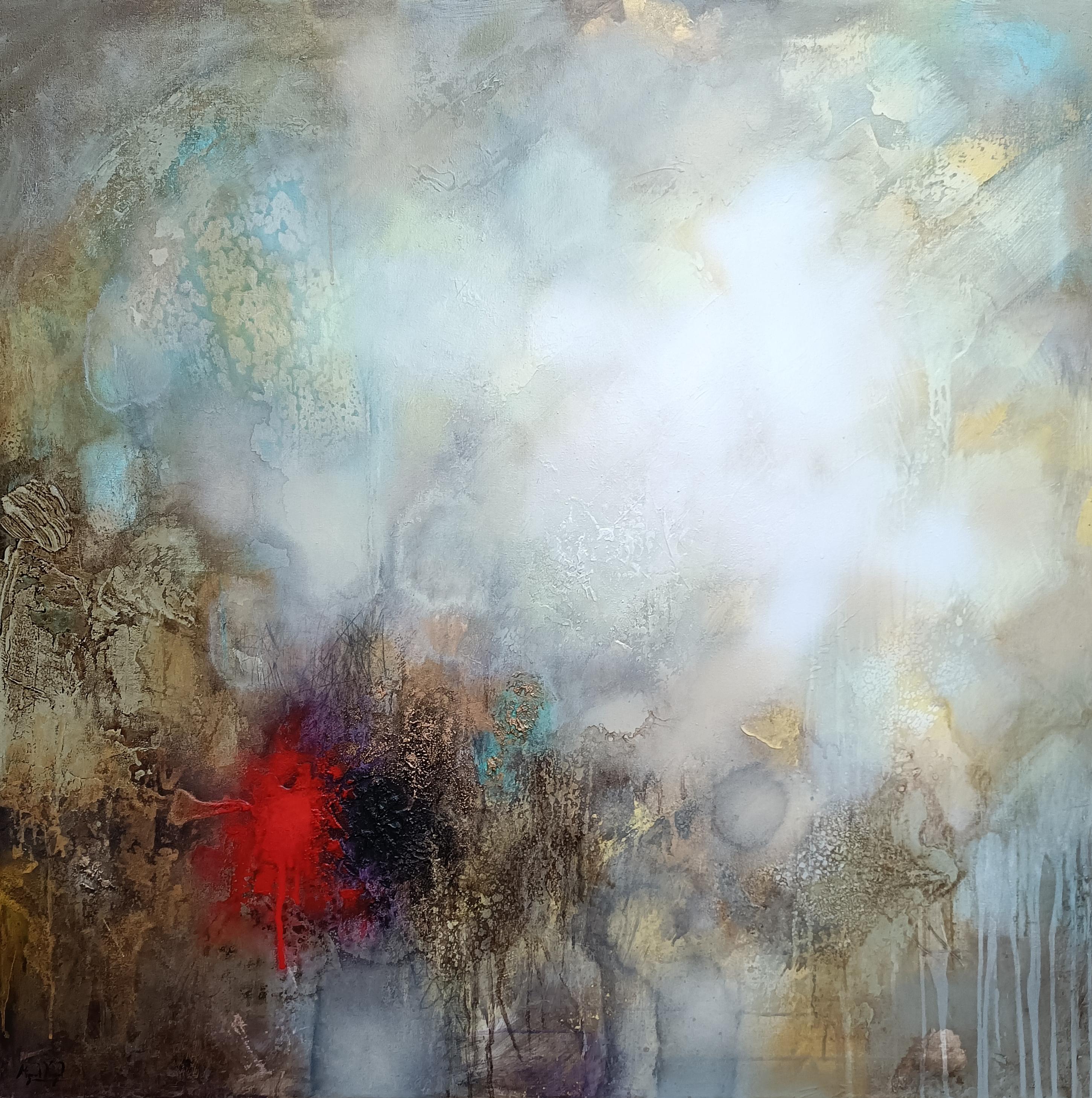 Alquimia 2: Abstract Mixed Media Painting on Canvas, Framed, 2010+