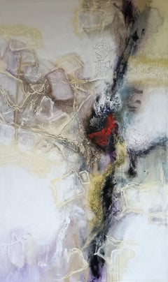 Alquimia 5: Abstract Mixed Media Painting on Canvas, 2010s, Framed