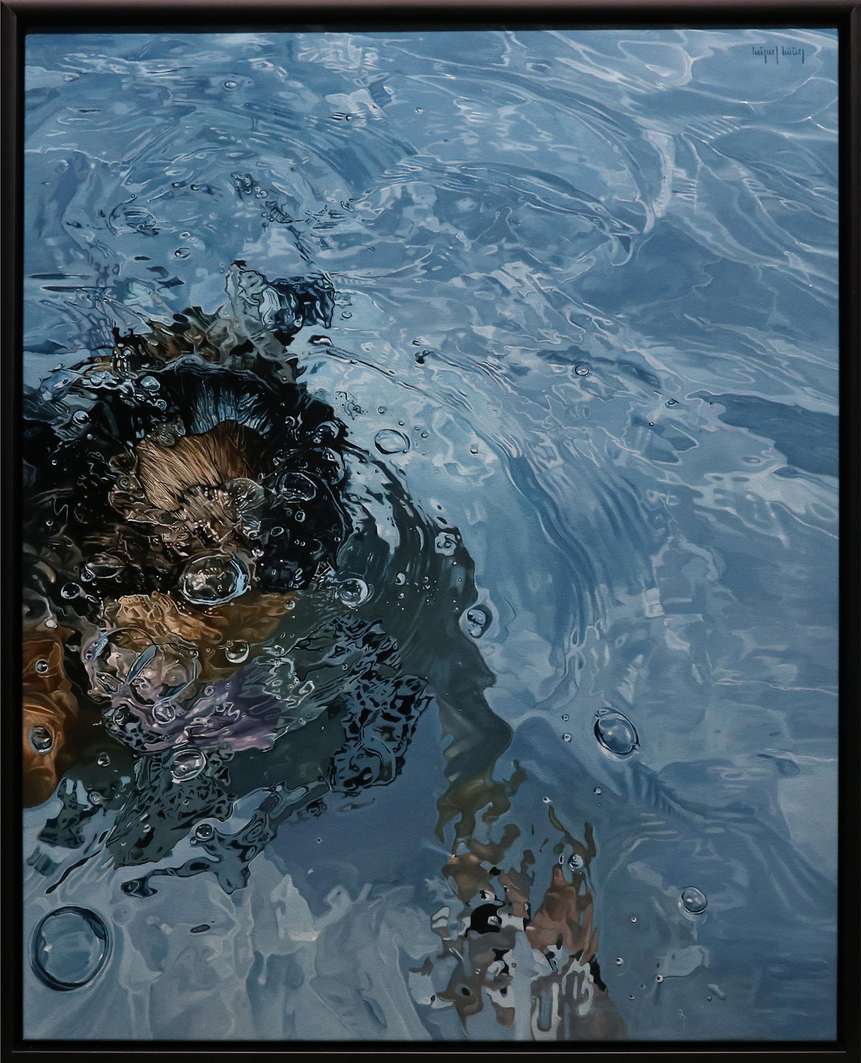 Exhale: Photorealistic Oil Painting, Contemporary, Framed