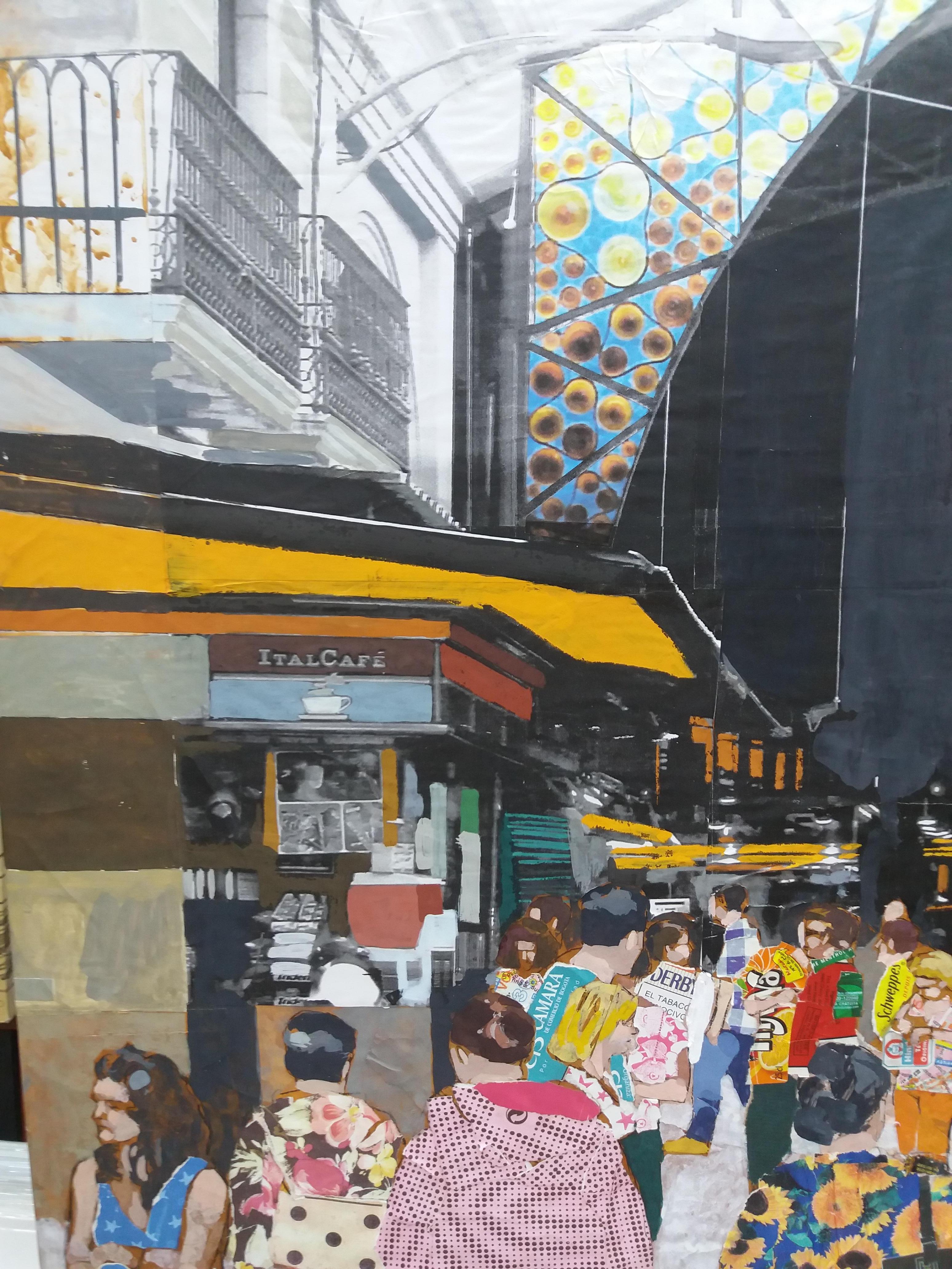 Miguel Olivares  Big  Square. Collage original mixed media painting - Contemporary Painting by MIGUEL OLIVARES