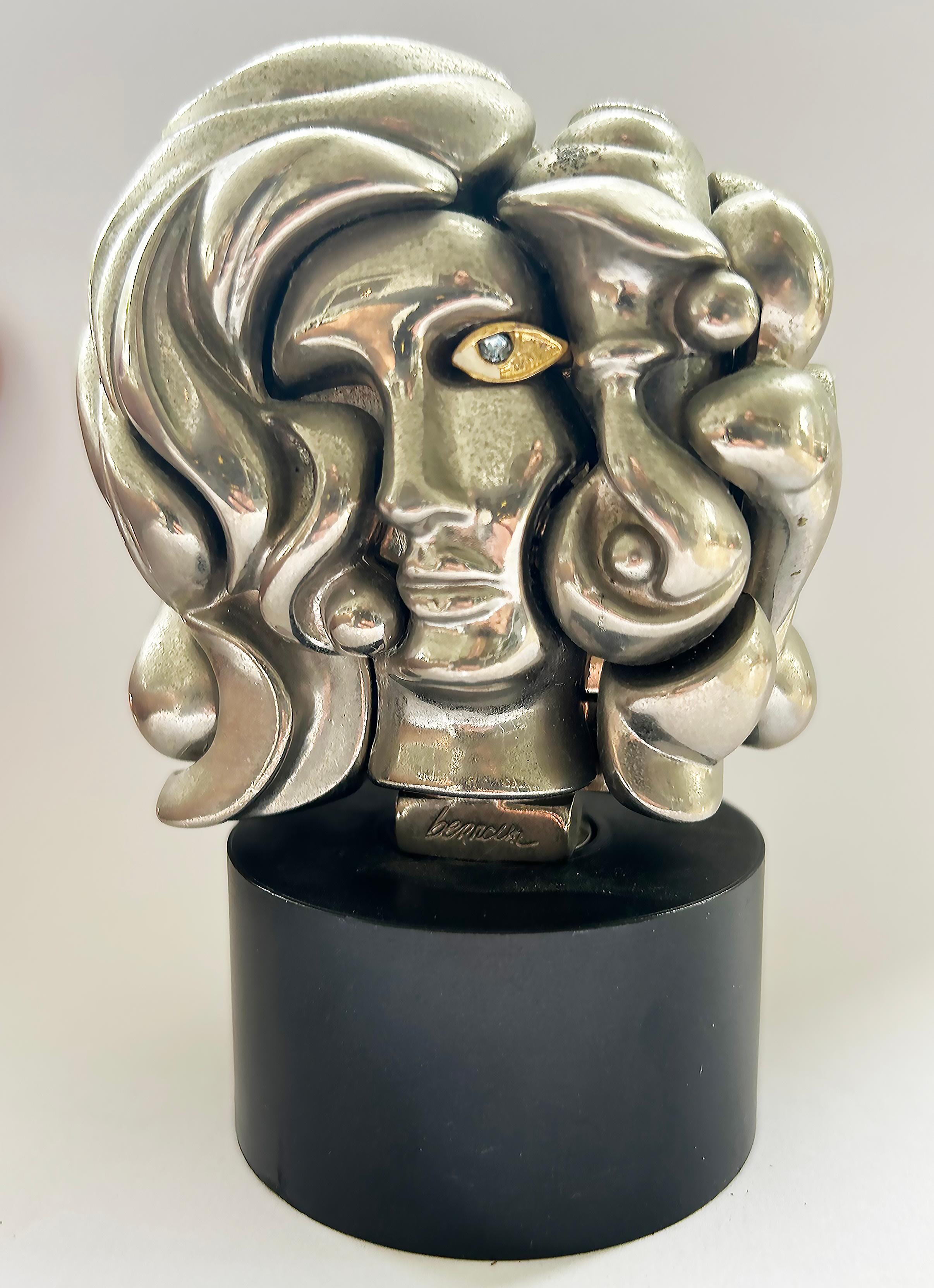 Miguel Ortiz Berrocal 1969 Portrait de Michèle Puzzle Sculpture

Offered for sale is a 1969 Miguel Ortiz Berrocal limited edition nickel-plated puzzle sculpture titled, 