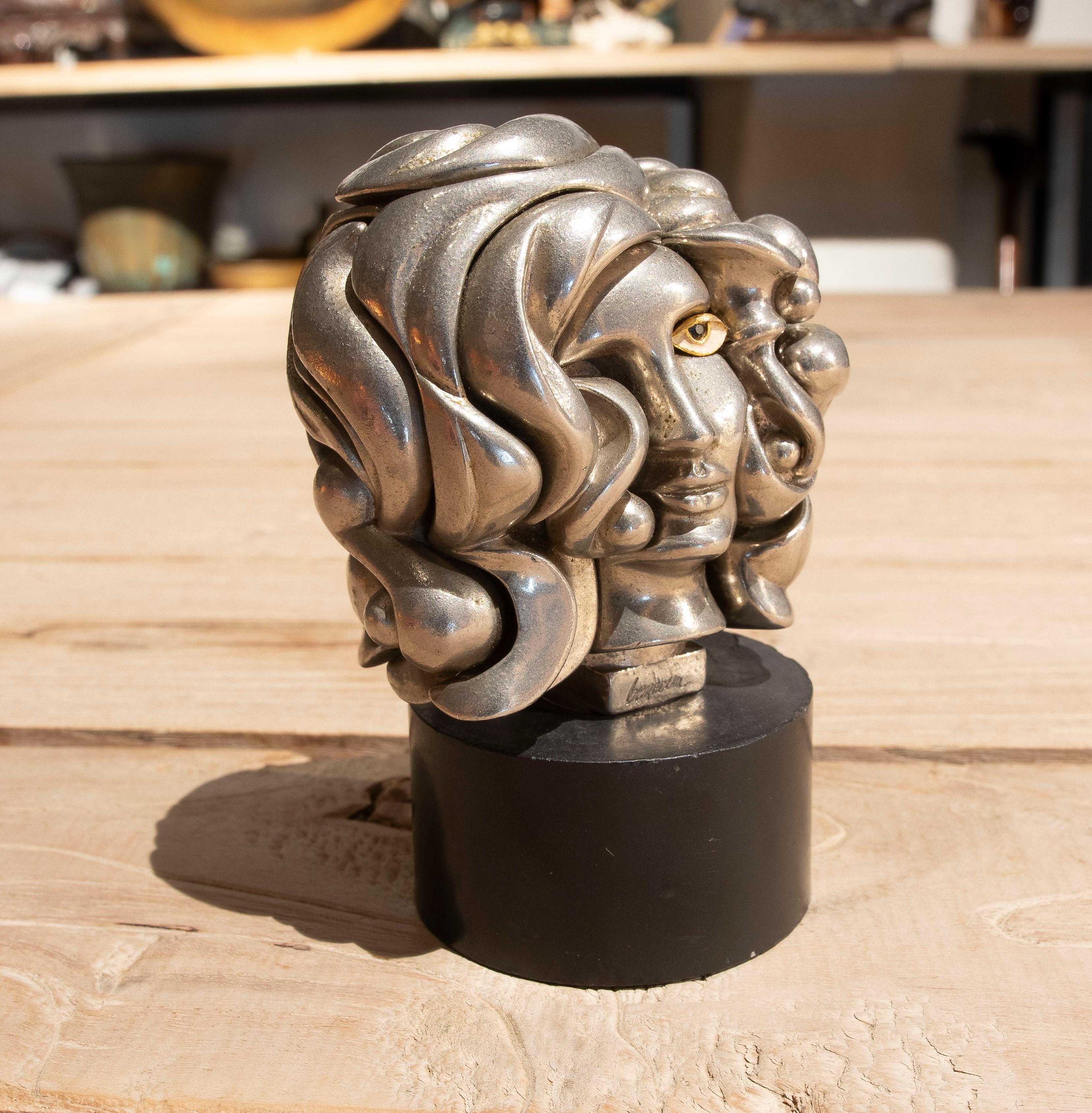Plated Miguel Ortiz Berrocal 1969 Portrait de Michèle Puzzle Sculpture