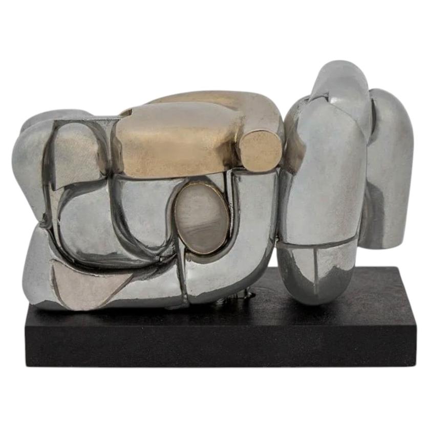 Miguel Ortiz Berrocal "La Mini Maria" Scultura puzzle in metallo nichelato