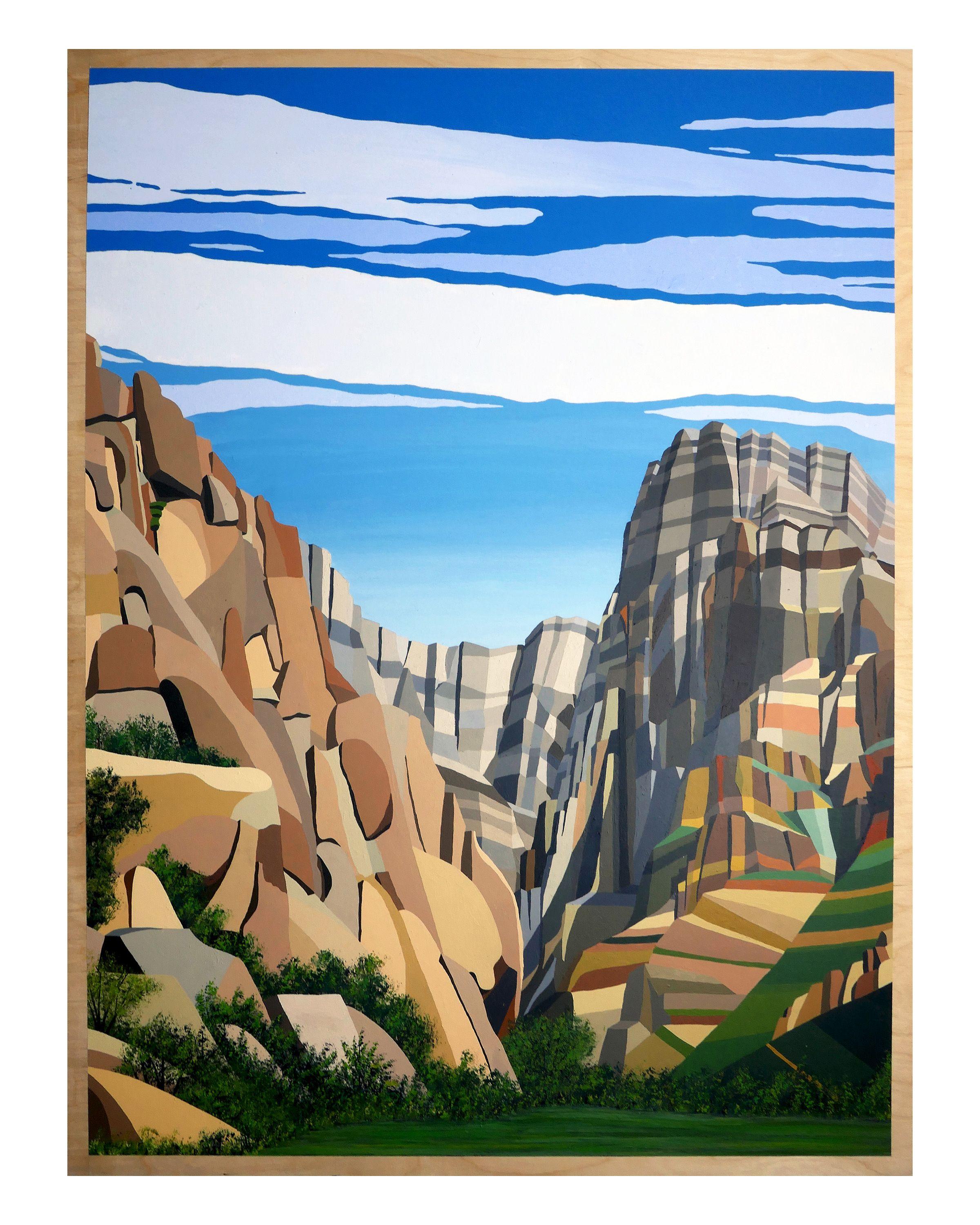Notch Peak, peinture, acrylique sur panneau de bois