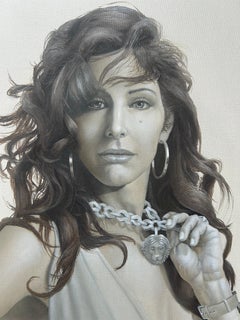 Miguel Paredes Portrait Oil Painting on Canvas "Tara" Signed and Dated 2010
