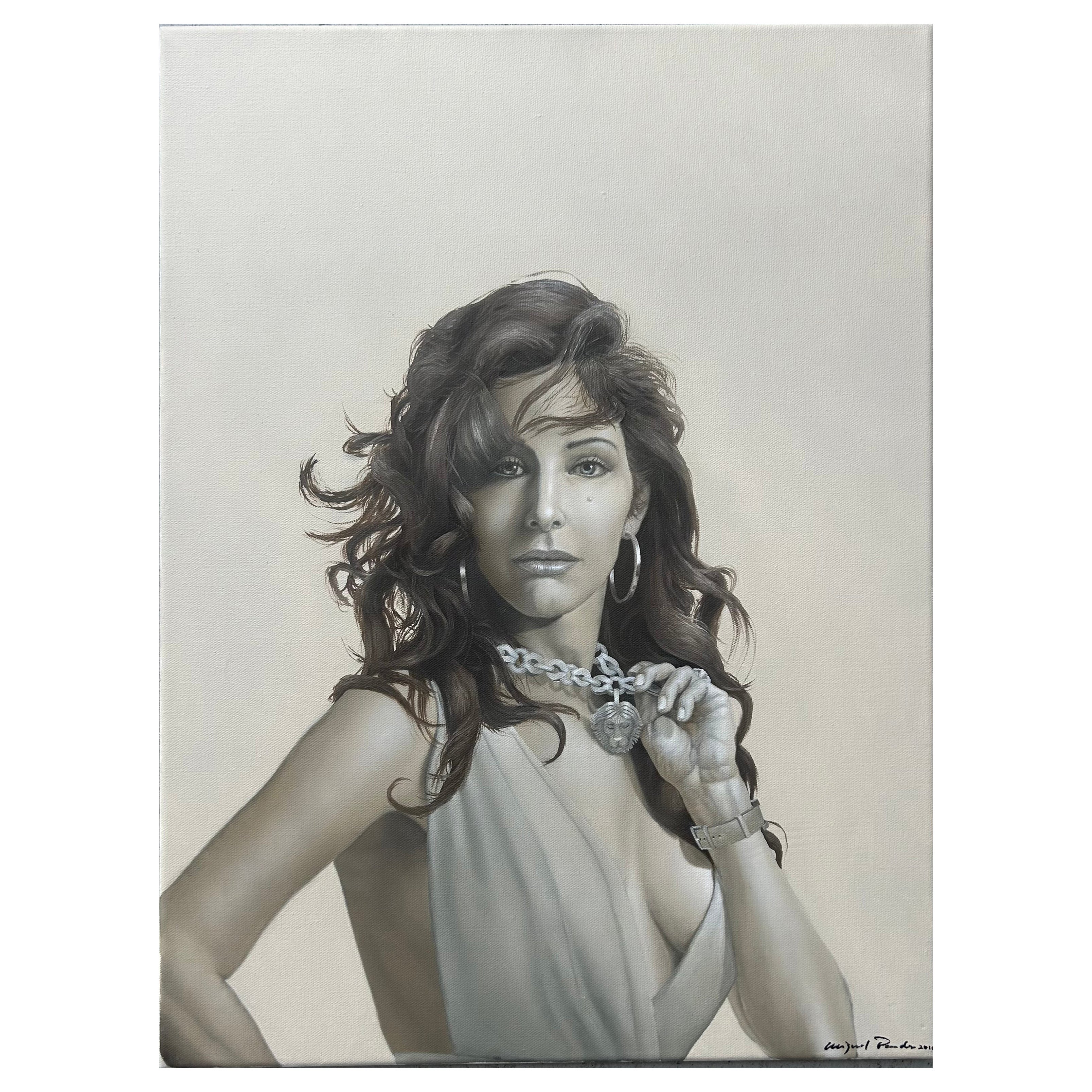 Miguel Paredes Portrait Ölgemälde auf Leinwand "Tara" Signiert und datiert 2010