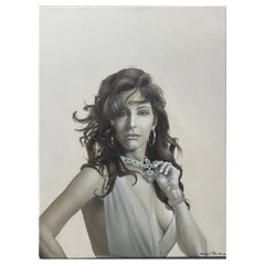 Miguel Paredes Retrato Pintura al óleo sobre lienzo "Tara" Firmado y fechado 2010