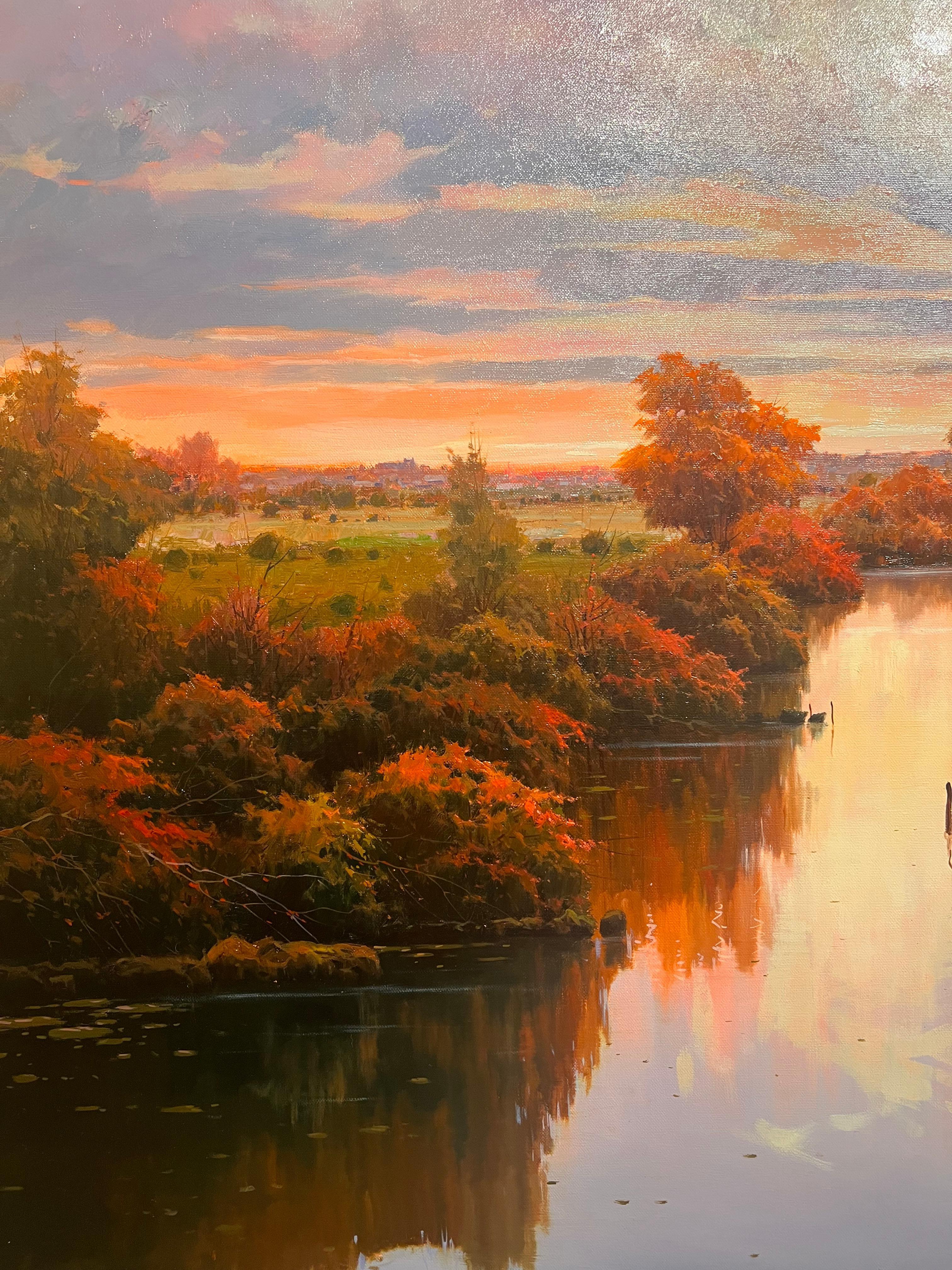 Atardecer (Sunset) - Impressionist Painting by Miguel Peidro