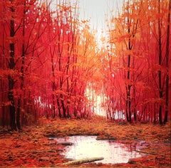 Contemporary Autumn Landscape Painting 'Fall' by Miguel Peidro