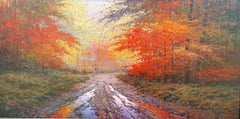 Peinture de paysage contemporaine Autumnal Forest d'un artiste espagnol Miguel Peidro
