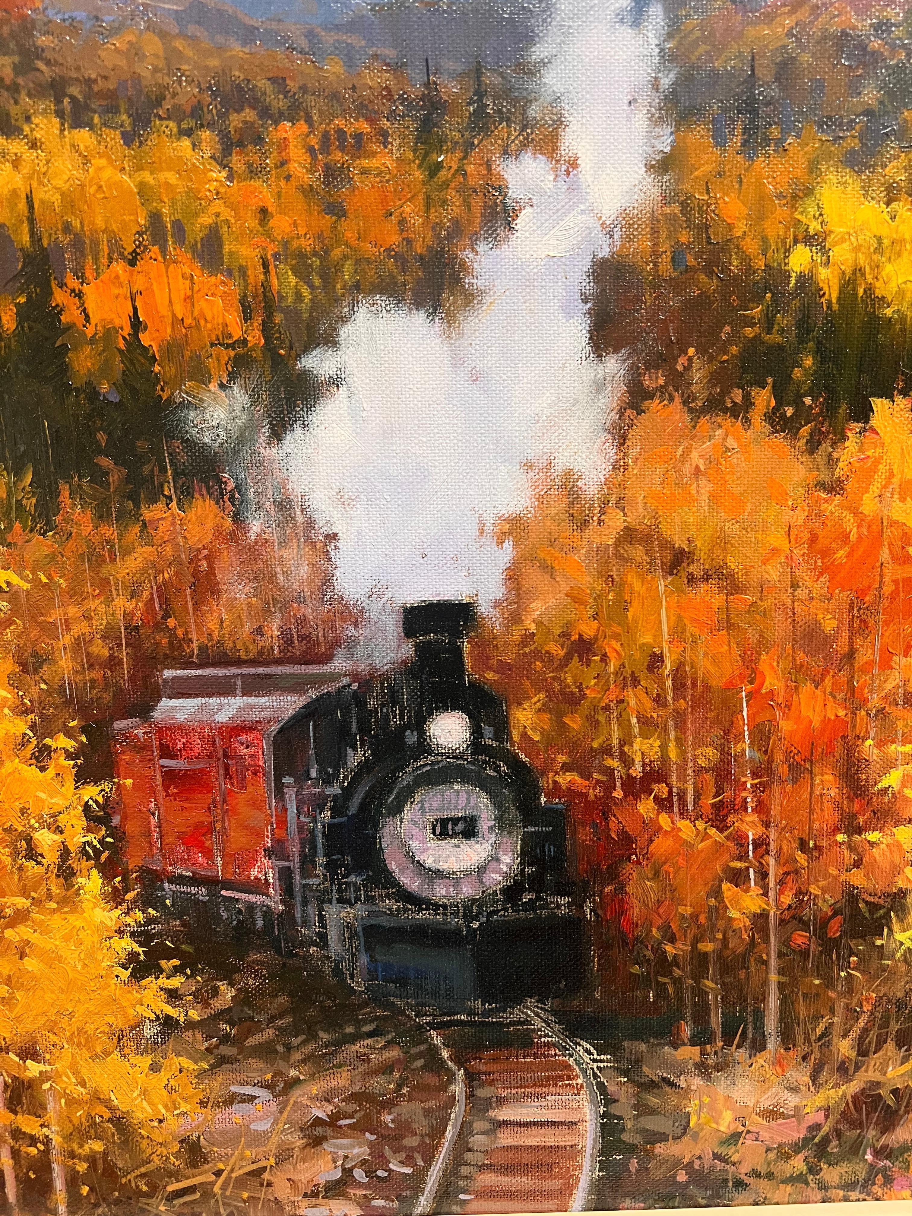 Ferrocaril en Nuevo Mexico (Railway in New Mexico)  - Painting by Miguel Peidro