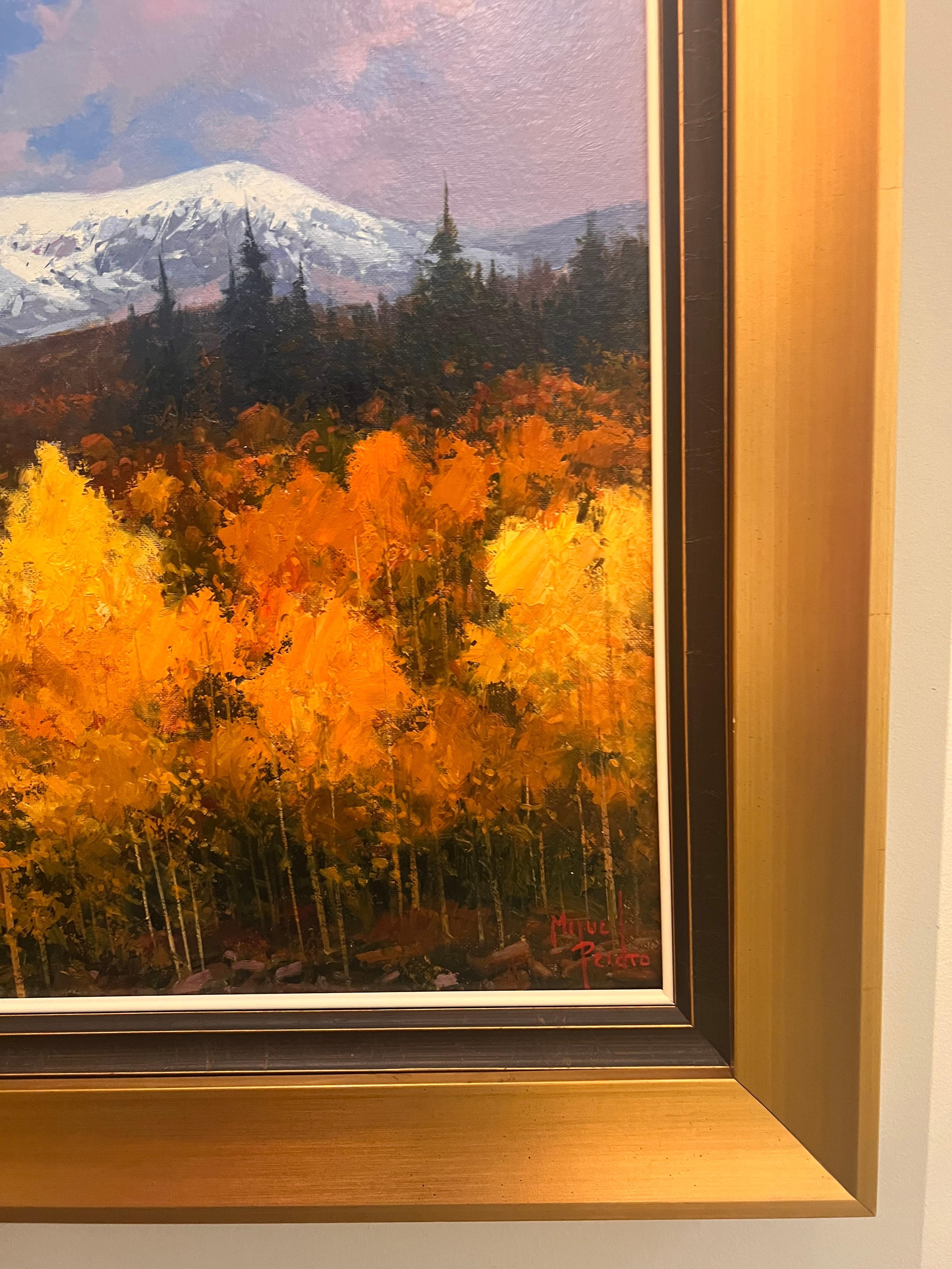 Árboles dorados - Landscape Painting Marrón de Miguel Peidro