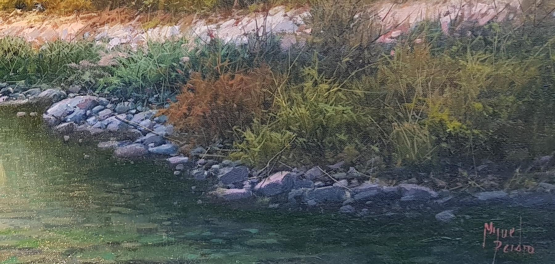 'Green River Valley' Paysage réaliste contemporain Peinture de Miguel Piedro  - Painting de Miguel Peidro