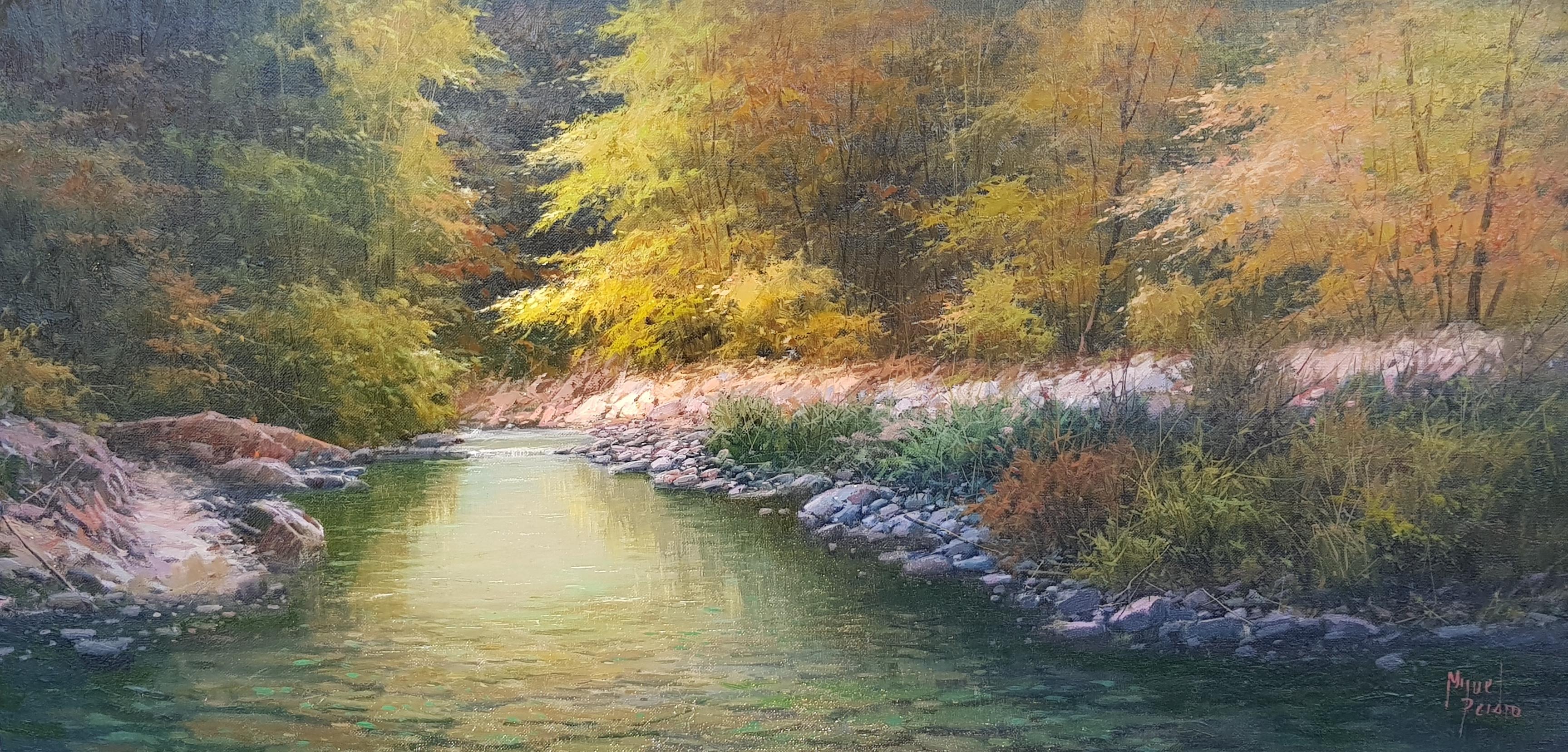 Landscape Painting Miguel Peidro - 'Green River Valley' Paysage réaliste contemporain Peinture de Miguel Piedro 